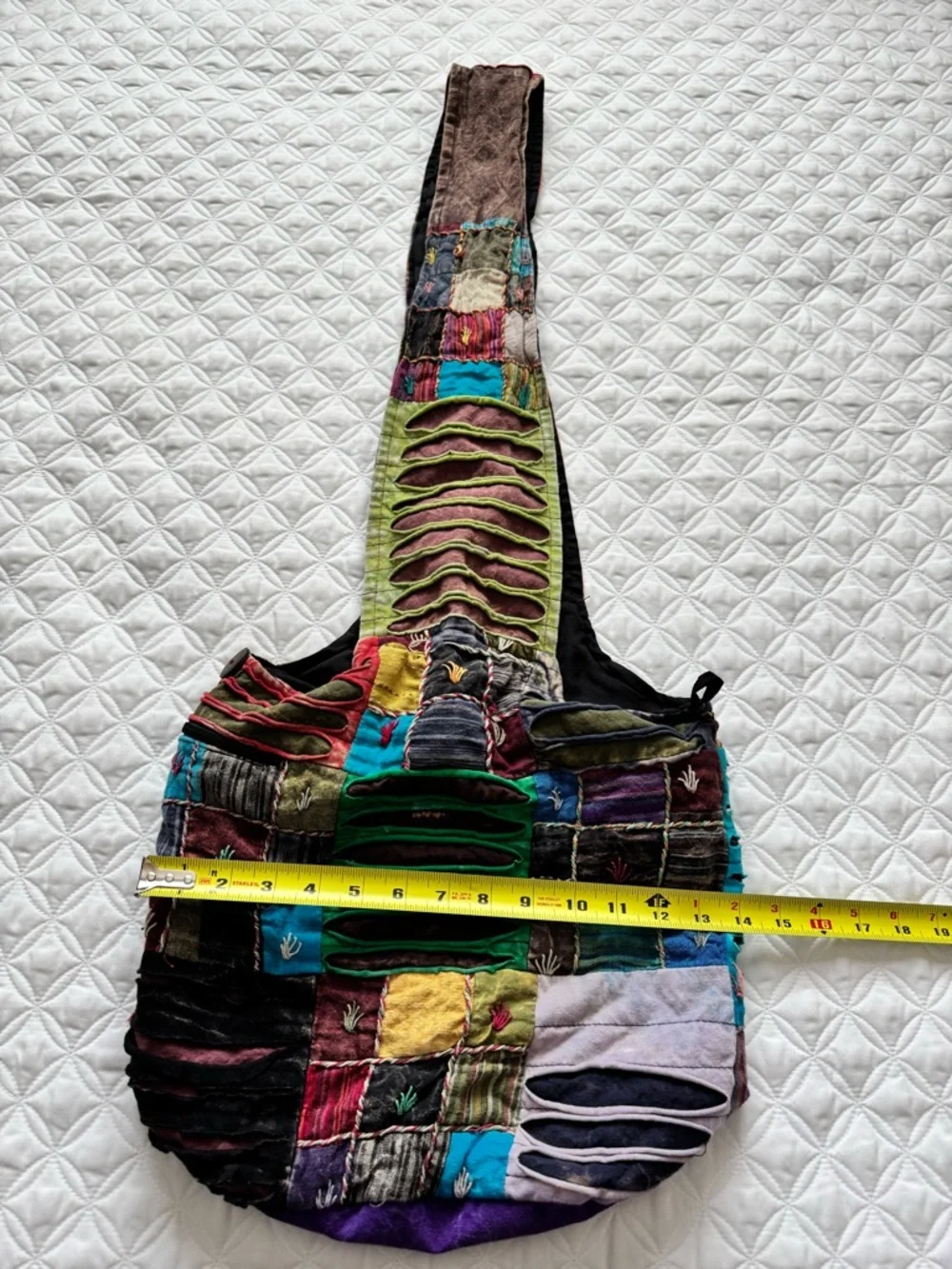 Multicolor Razor Cut Patchwork Hippie Boho Hobo Shoulder Bag Purse